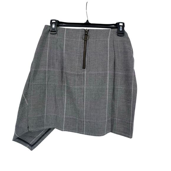 Who What Wear Plaid Mini Skirt Size 2 Preppy Asymmetrical Bow Tie Waist Stretch - Picture 2 of 6